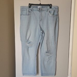 Lane Bryant Light Blue Cropped Ankle Distressed Women Jeans